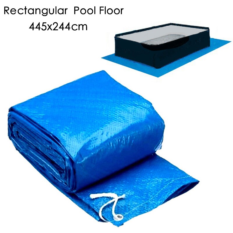 Swimming Pool Cover Waterproof Rainproof Dust Cover Tarpaulin With Wear-resistant Rope Suitable For Square Swimming Pools: 445 X 244CM