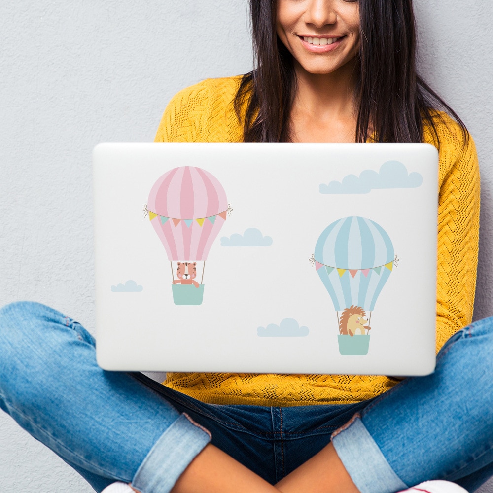 Diy Cartoon Dier Air Balloon Muursticker Voor Kinderkamer Kinderkamer Fidge Kast Decals Muurschilderingen Home Decor