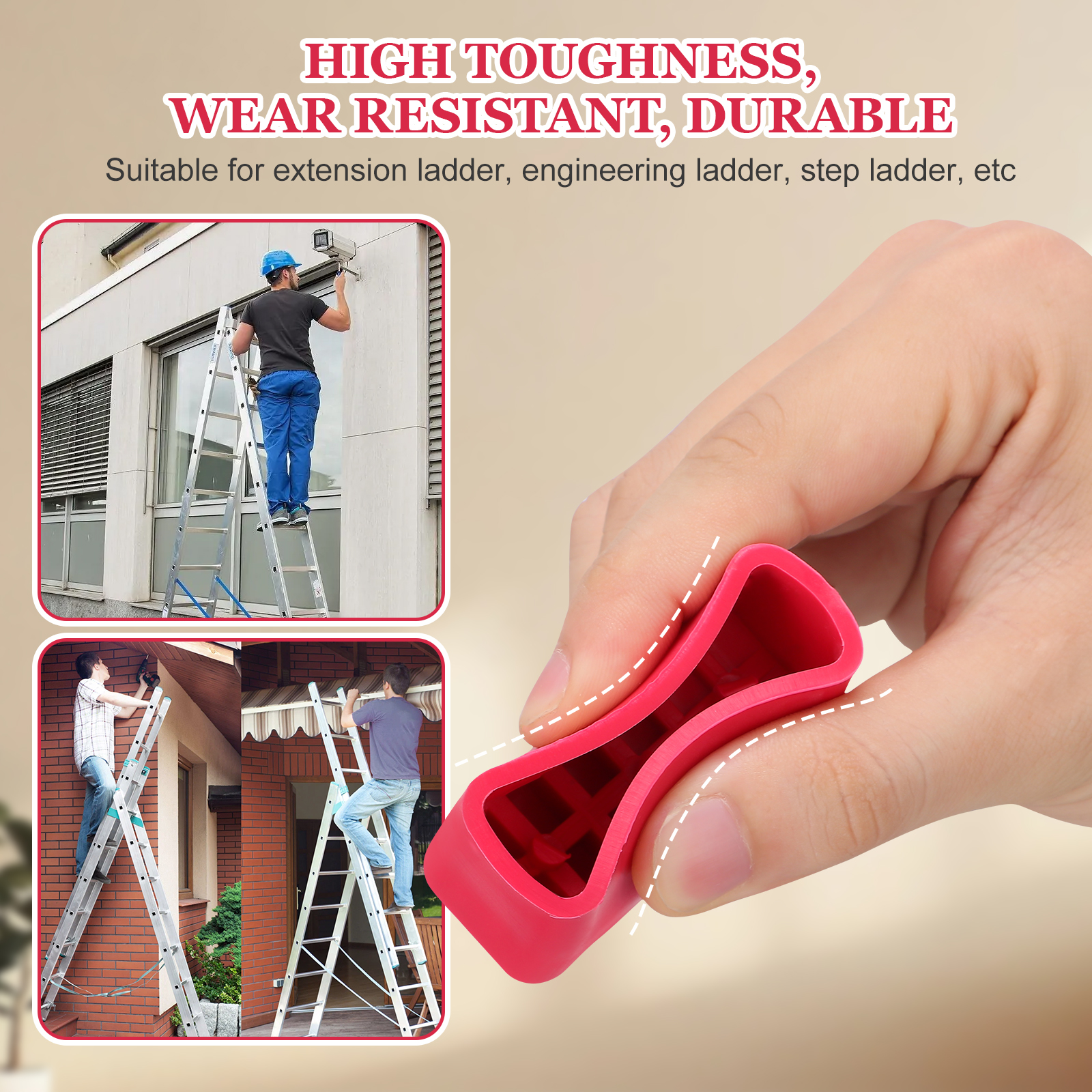 4 Pcs Ladder Non-slip Feet Attic Foot Cover Universal Rubber Covers Furniture Legs Bottom for Rosy Step Ladder Feet Protect Pads