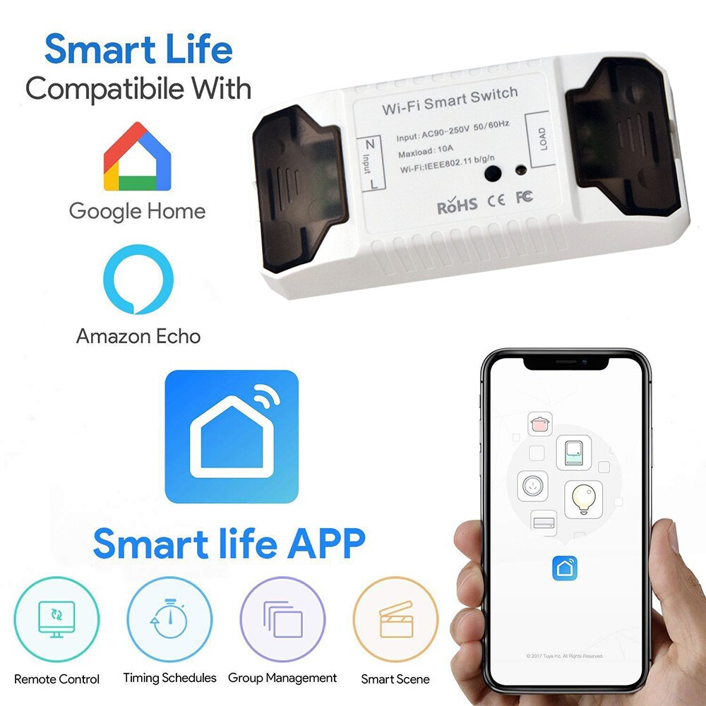 EJLINK Smart Switch Wifi Fernbedienung Smart Home Automation Arbeitet mit Alexa Google Home Drahtlose Licht Schalter DIY Modul
