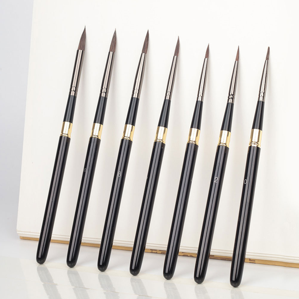 7pcs Metal Rod Paint Brushes Watercolor Painting Pens Oil Painting Brushes