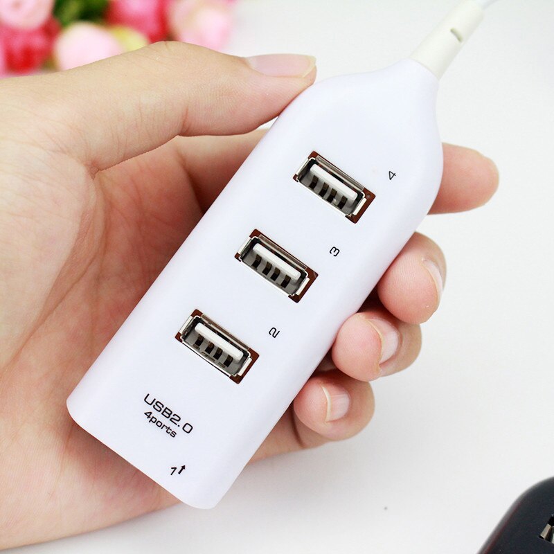 4 usb 2.0 høyhastighetsporter lader multihub smart utvidelseskabel ladestasjon kontor hjem overstrømsbeskyttelse trygt