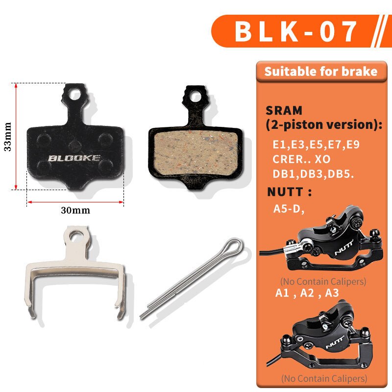 10 pares de pastillas de freno de disco para bicicleta de montaña, pastillas de freno de resina para Shimano B01S 7100 MT200 AVID BB5 BB7 NUTT HB100 SRAM Tektro: BK07-10P