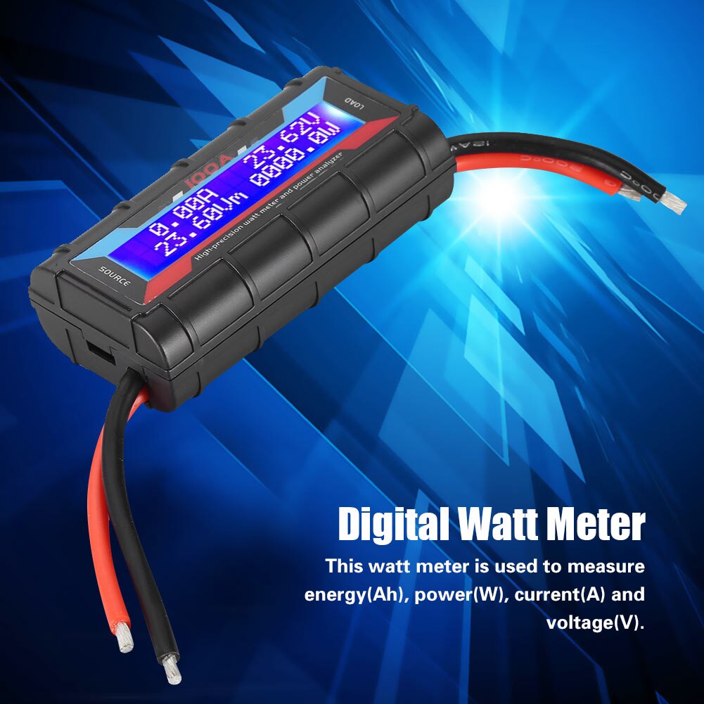 60V/100A Digital High Accuracy Watt Meter Power Analyzer RC Volt Amp Meter