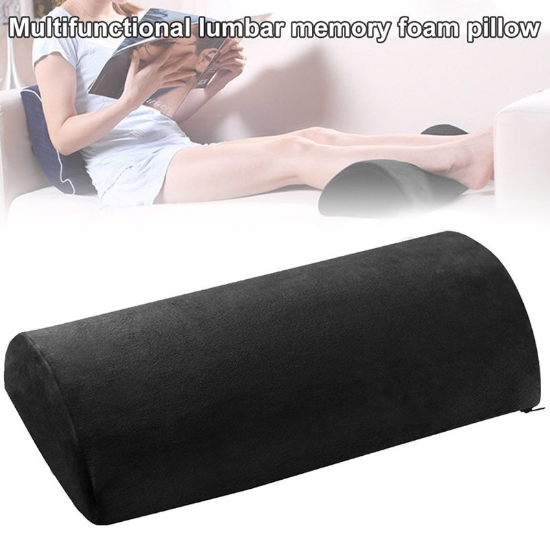 Half Moon Bolster Semi-Roll Pillow Ankle Support Lumbar Neck Pain Relief Memory Foam Pad HFing