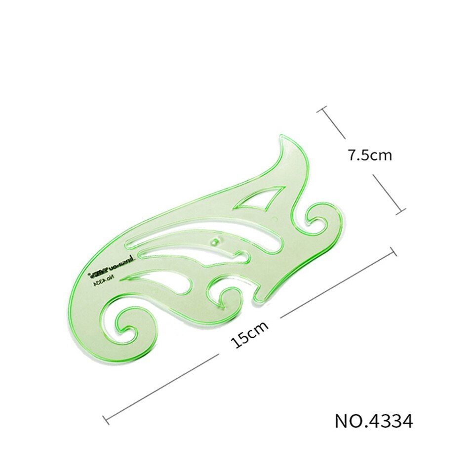 Curve Template Ruler 15-34cm Plastic Drawing Tool Students Measuring Drawing Drafting School Office Stationery Ruler: 1pcs--4334-15cm