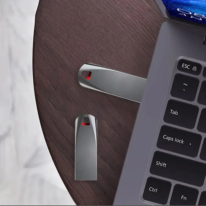 2TB Metal USB Flash Drive High Speed Rotating Pen Drive with Keychain 32GB Optional Waterproof USB Stick for Data Storage
