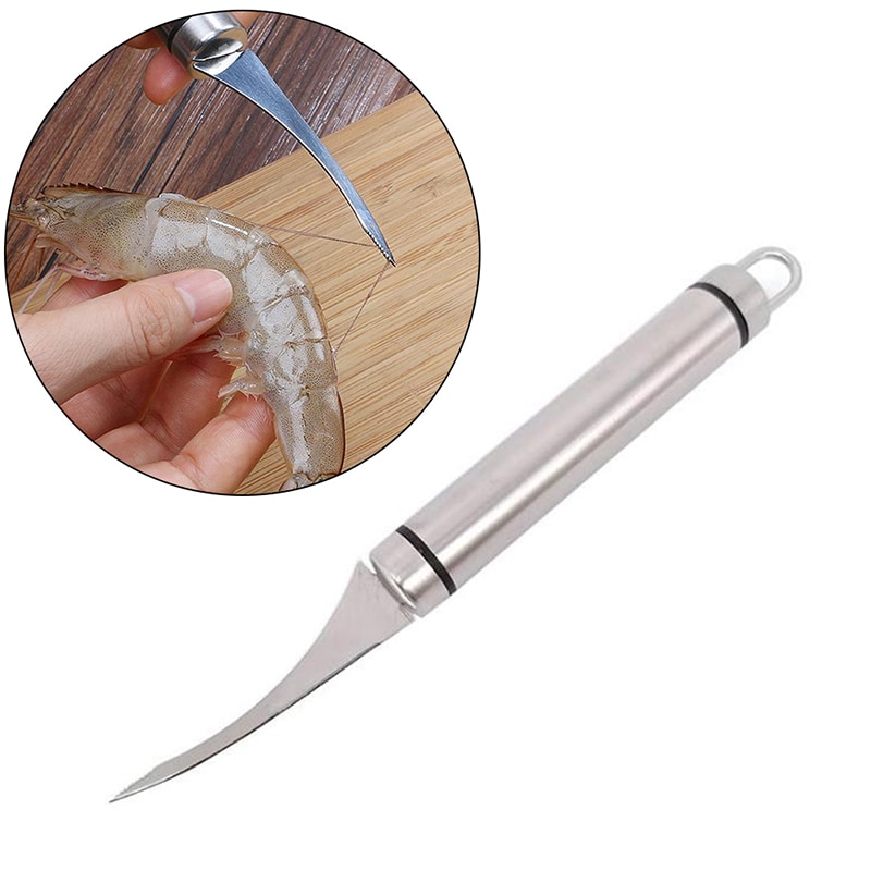 Stainless Steel Shrimp Line Knife Lobster Fish Cleaning Shrimp Intestines Cutting Knife Open Shrimp Back Practical Seafood Tool