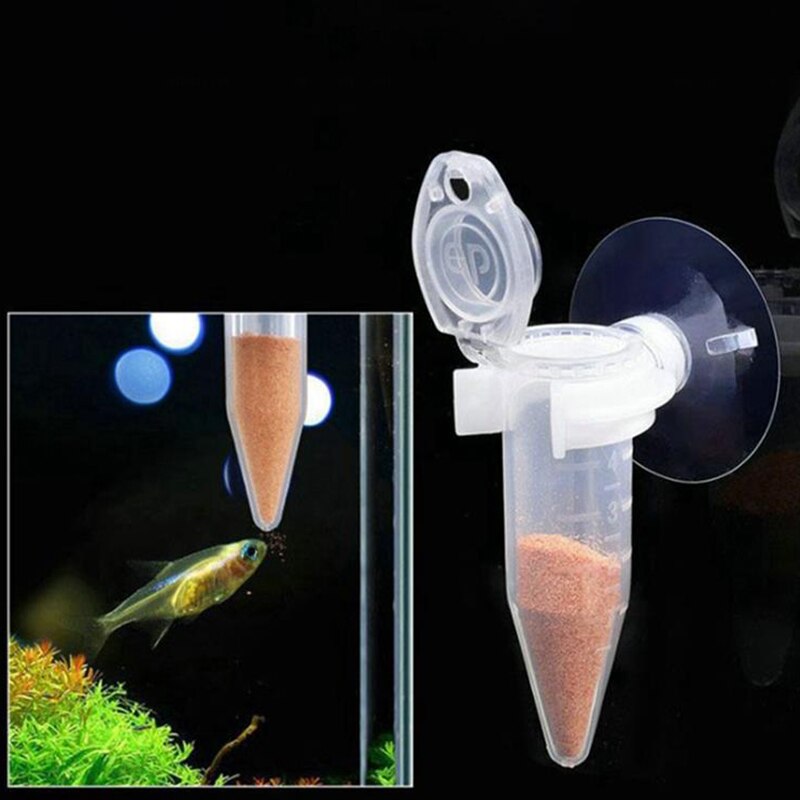 Automatic Fish Feeder Tapered Aquarium Worm Feeder Funnel Cup With Suction Cup