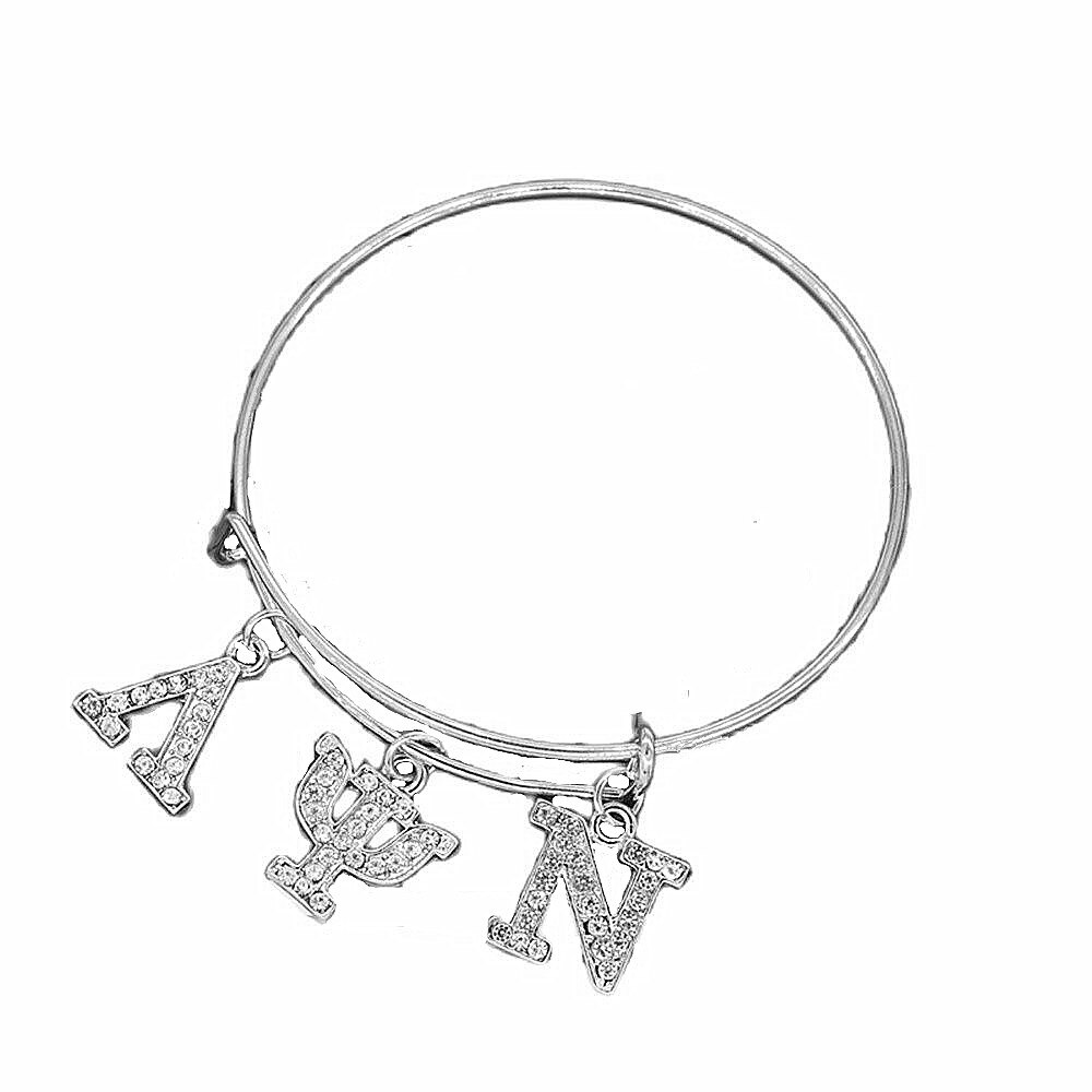 Metalen Inlay Diamant Est Griekse Sorority Letters Lambda Psi Nu Verpleging Sorority Armbanden Voor Vrouwen: Default Title