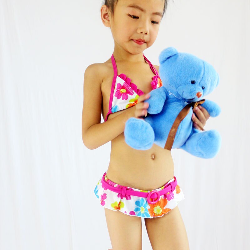 Ms.Shang-bañador Floral para niños de 2 a 8 años, traje de baño de dos piezas para niños, Bikini para niña pequeña, traje de baño para chico