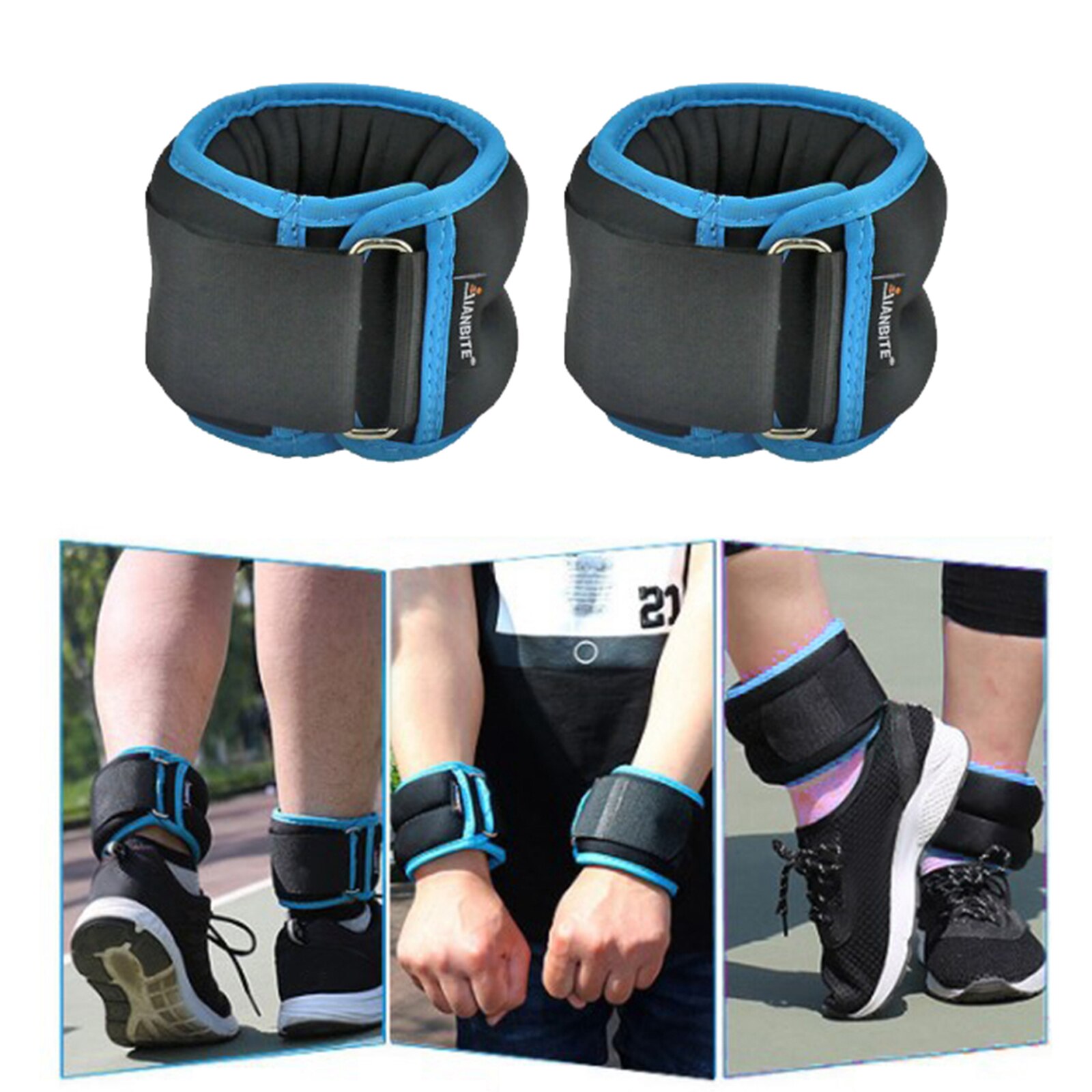 Par de pesas ajustables para muñeca, 1Kg, 2Kg, 3Kg, brazo, pierna, construcción muscular, correr, ejercicios de Fitness, entrenamiento al aire libre: Ankle 1.5KG