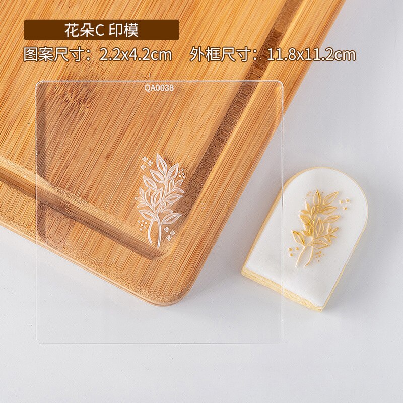 Cake Decoratie Tool Acryl Bloem Fondant Suiker Ambachtelijke Cookie Pers Stempel Embosser 3d Cartoon Biscuit Mold Cake Cookie Cutter: QA0038