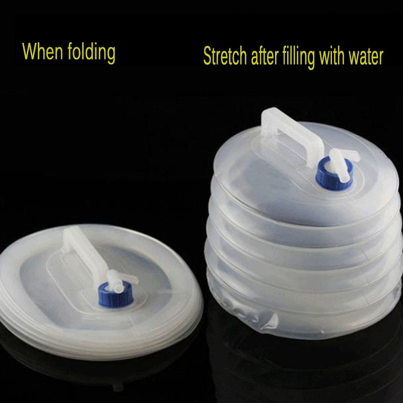 Contenedor de agua plegable de 5L y 15L, bolsas de agua plegables para exteriores, portátil, para acampar, senderismo, viaje, supervivencia, bolsa de almacenamiento de agua