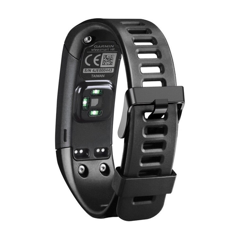 Til garmin vivo smart hr band udskiftning sport silikone armbånd rem band til garmin armbånd vivosmart hr band smart rem: Sort