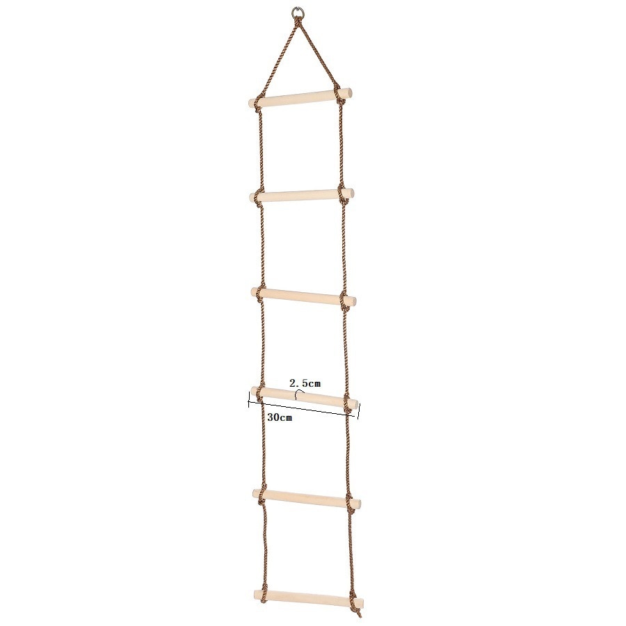 Red House Children Indoor Outdoor Playground Accessories Wood Children Six-Speed Ladder