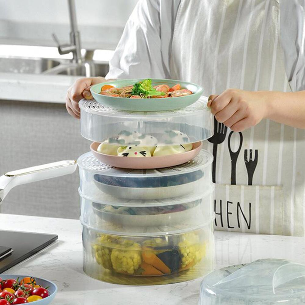 Conteneur de stockage de nourriture Transparent économiseur de produit empilable à 5 niveaux avec couvercle réfrigérateur et organisateur de cuisine