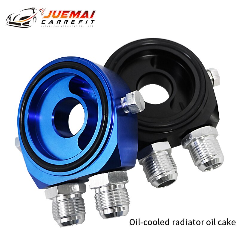 Oil Cooler Filter Sandwich Plate Adapter AN10 Spin-on Oil Filter And Filter Pad On Engine Block Billet Aluminum