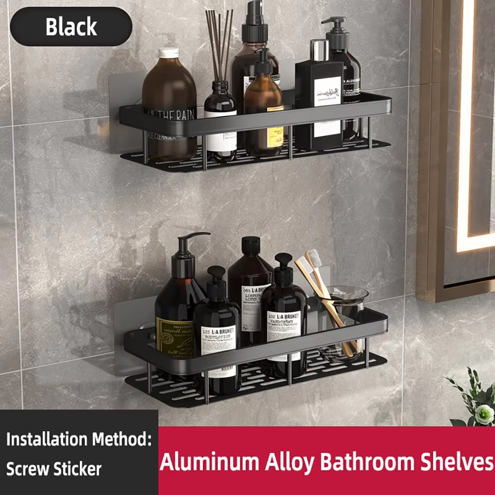 Driepotige rek aan de muur hangende hoek rechthoekige beugel aan de muur gemonteerde douche-shampoo rek badkamerrek handdoekenrek beugel: Marineblauw