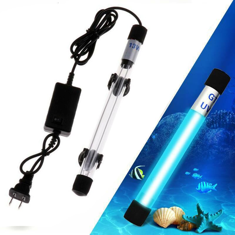 Varmhus Aquariums Submersible UV Light Sterilize Aquarium lamp Water Cleaner Fish Tank Germicidal Light US Plug 5W/7W/9W/11W/13W