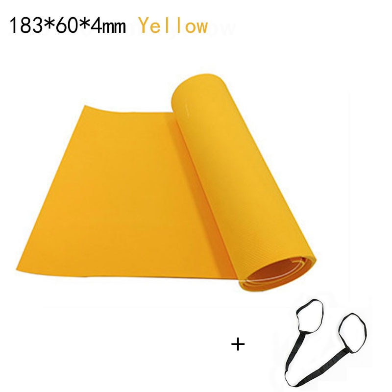 1830*610mm NBR and EVA Environmental Sports Yoga Mat For Beginner Non Slip Massage Mat Solid Color Exercise Gym Mat for Fitness: Yellow 4mm