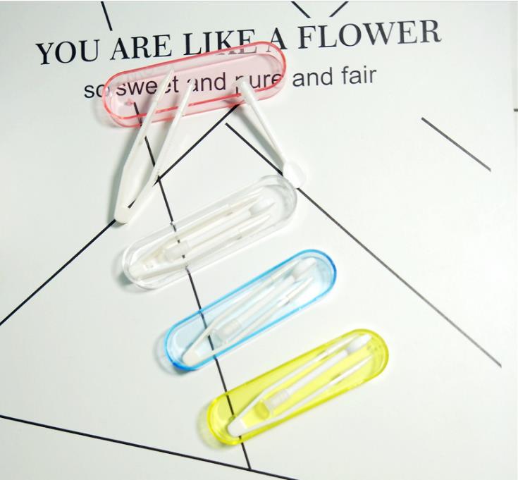 Lenti a contatto Applicatore dispositivo di rimozione impostato Inseritore Morbida Punta Pinzette Igienico di Caso di Trucco Strumento colore Casuale