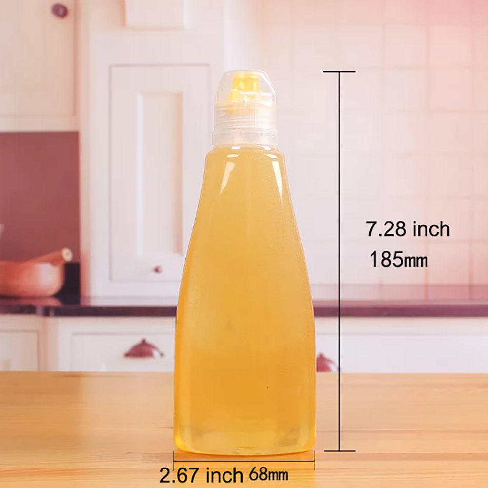 Squeeze Honey Bottles Reusable Plastic Honey Jars with Cap Salad Dressings Containers Travel Pinic Work Condiments Dispenser: yellow