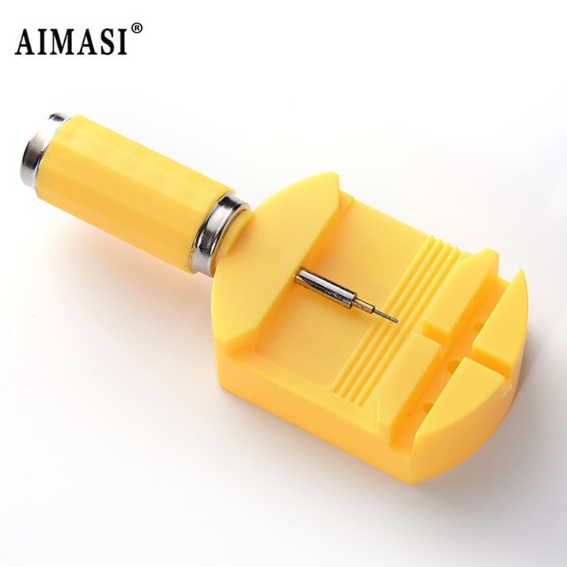 AIMASI-outil de réparation pour enlever les goupilles de liaison sangles, utile en matière plastique bleu et jaune, bracelet de montre
