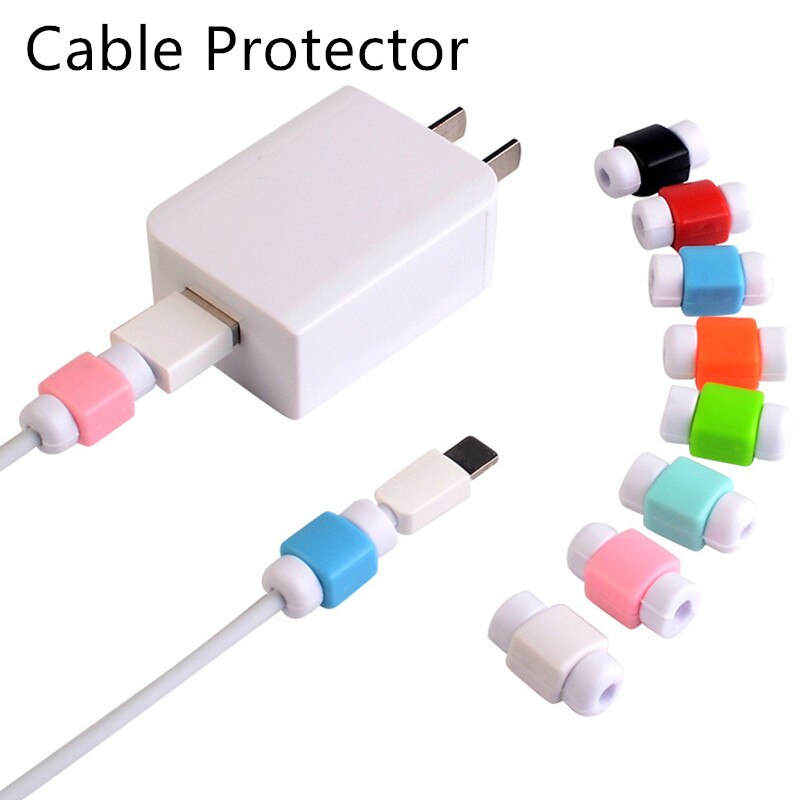 Cute Cable Protector For IPhone Xiaomi USB Colorful Data Charger Earphone Cable Cover Protetor Cable Protector Phone Accessories