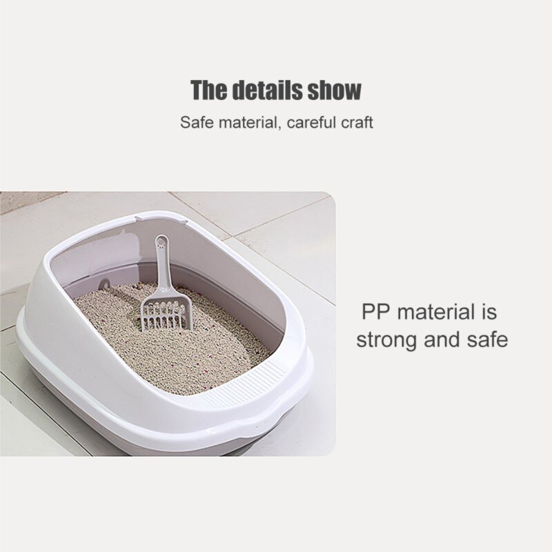 Arenero semicerrado con valla alta, caja de arena para gatos con cuchara para excrementos, estuche de basura para entrenamiento, inodoro antisalpicaduras, orinal para mascotas
