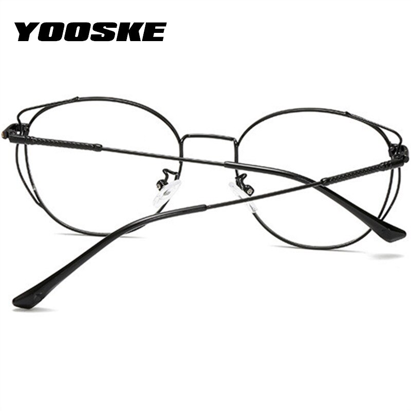 Gafas YOOSKE Anti Blue Light Cat Eyes monturas ópticas redondas de Metal gafas para mujeres y hombres