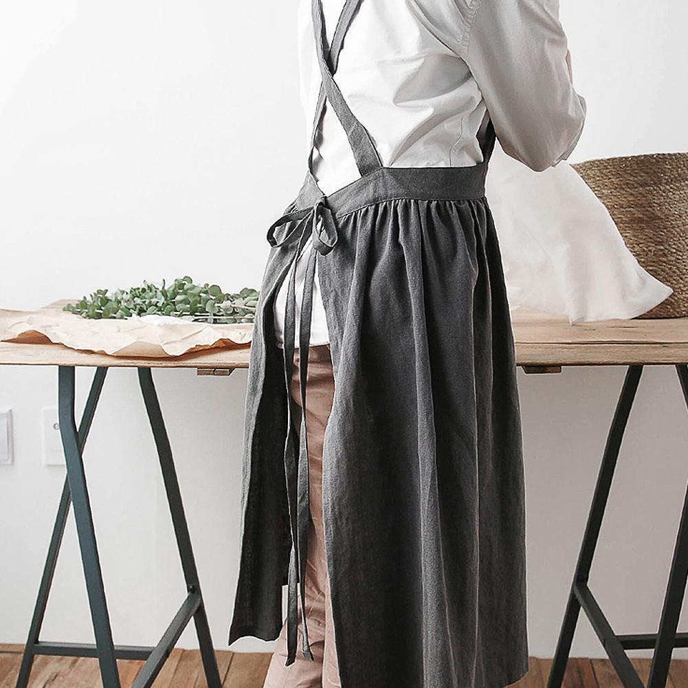 Nordisk simpel blomsterhandler forklæde bomuld linned havearbejde kaffebarer køkken forklæder til kvinde madlavning bagning restaurant vintage forklæde