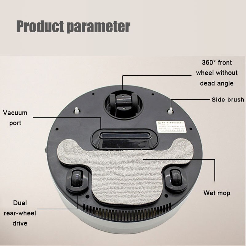 Robot aspirador automático 3 en 1, Control remoto, para fregar y recargar suelos, friega y Barre, succión potente