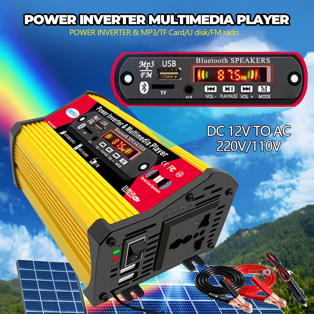 Convertidor De Potencia 220V A 12V Para Coche - 60W, Con Protecciones - Para Alimentar Dispositivos Electrónicos En El Vehículo