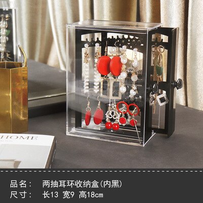 Boîte de rangement pour boucles d'oreilles, multifonction, présentoir Transparent pour bijoux colliers, maison, bijoux, anti-poussière: 19