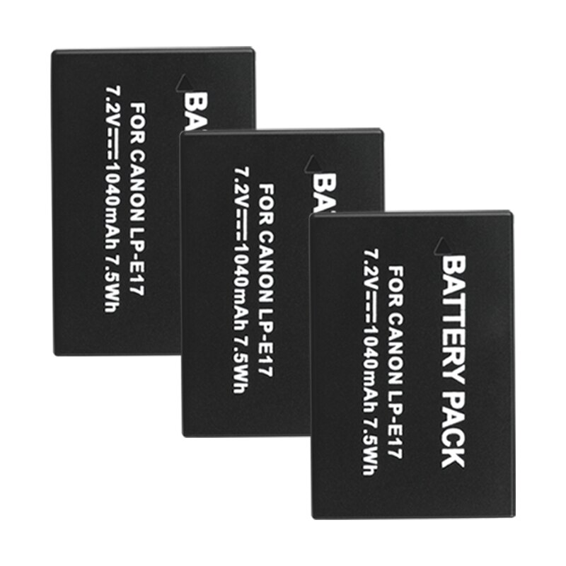 LP-E17 para Canon EOS M3 M6 T6i T6s 750D 760D 200D 800D 8000D Kiss X8i baterías de la Cámara 1040mah LP E17 LPE17 E17: 3Battery