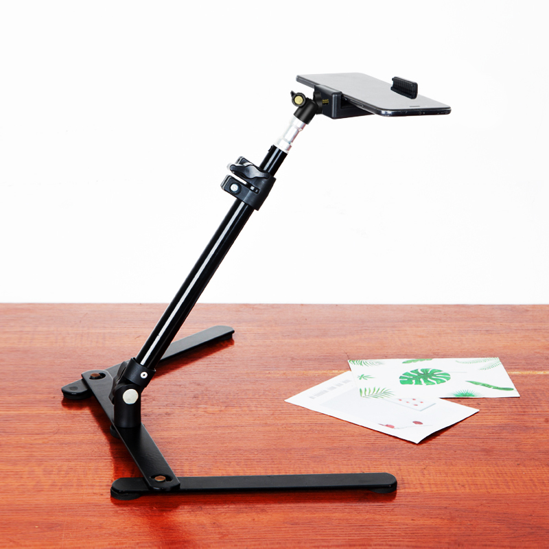 Tripé aéreo para telefone, desktop, smartphone móvel, suporte de tiro vertical, suporte de montagem de celular para sessão de fotos, gravação de vídeo