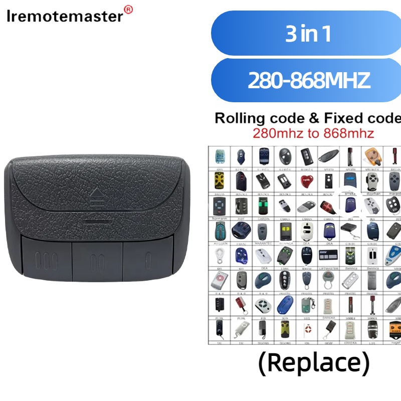 Universele garagedeur afstandsbediening 287-868MHz deur afstandsbediening kloon 3 in 1 controle drie garagedeuren Inclusief auto zonneklep