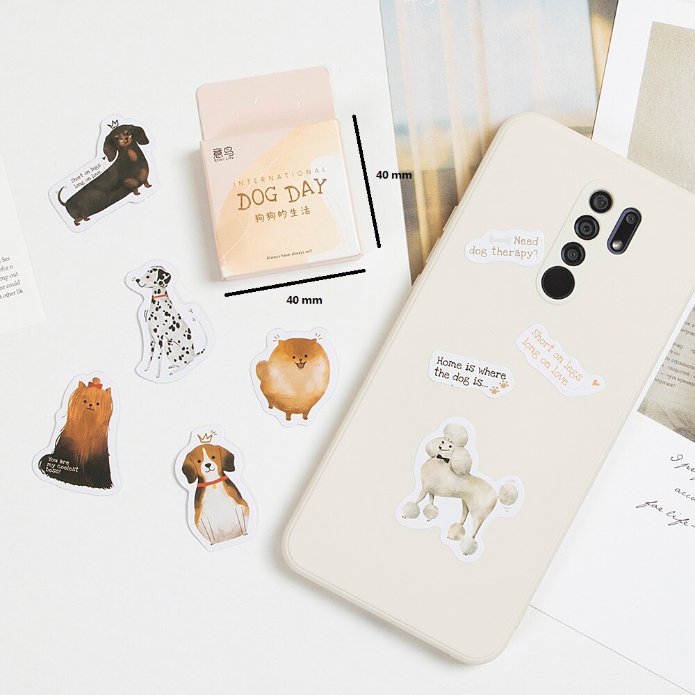 46pcs Cute Mini Stickers For Kids Animal Puppy Dog Decoration Scrapbook Decoration Stationery DIY Handbook Album Adhesive Label