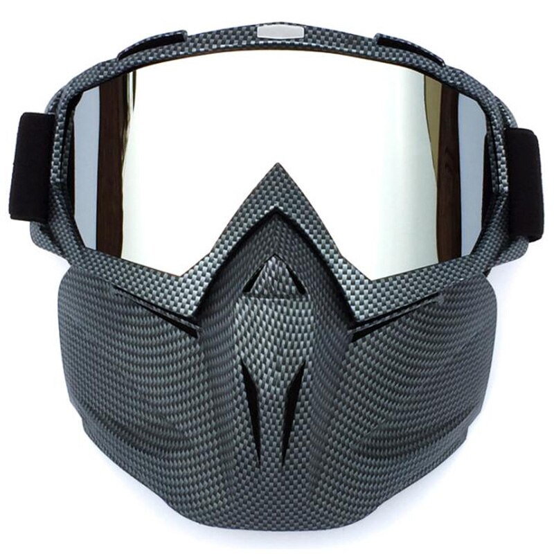 -BOLLFO Fietsen Helm Goggle Masker Carbon Stijl Tough Guy Mannen Ademende Racing ATV Rijden Brillen Winddicht Oculair: A1