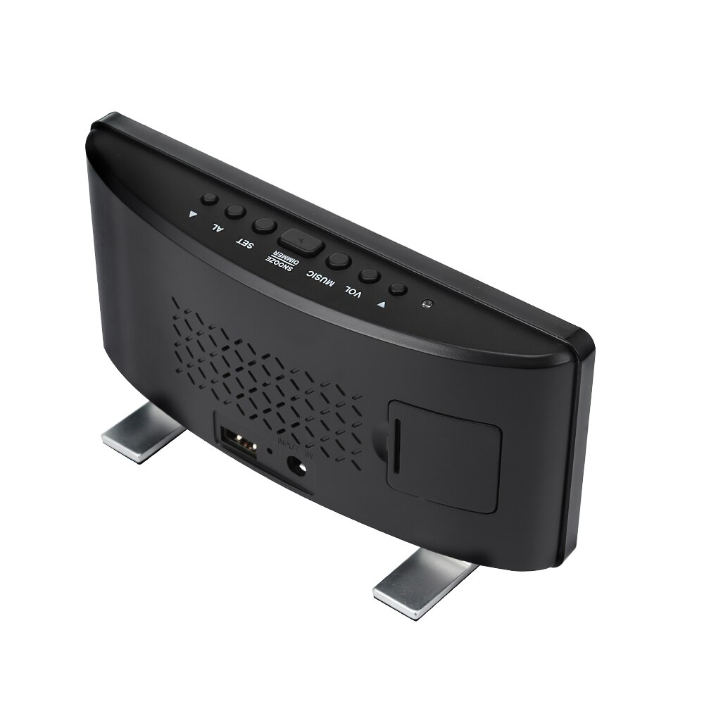 LED Music Digital Alarm Clock With USB Charging Port Snooze Function Brightness Adjustable Table Clock Bedroom Study Room Decor