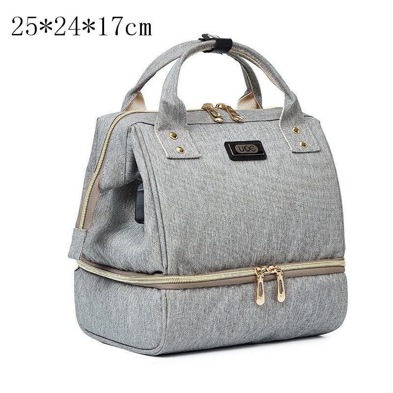 Mutter Mutterschaft Schultern Rucksack Windel Tasche Für Mutter Papa Mini Brust Pumpe Tasche Baby Windel Tasche Wasserdichte Milch Flasche Tasche: 2
