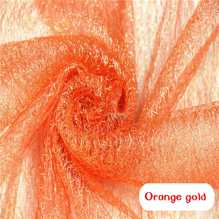 Sølv stof / mesh silke kaos kaos guld mesh stof / materiale rodet net net gaze / bryllup gaze stof / garn dekoration: Orange