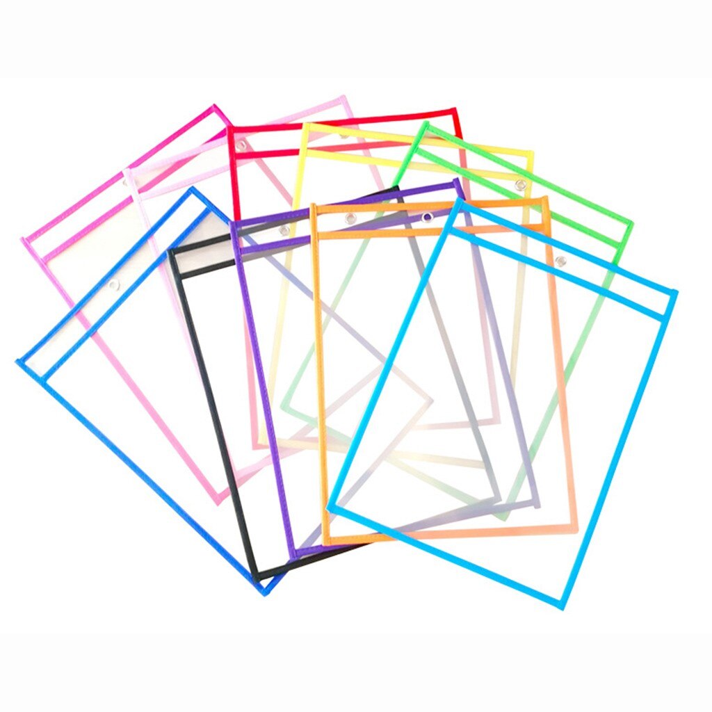 10/30 PIÈCES Réutilisable Sec Effaçable Poches transparentes Écrire Et Essuyer Planche à Dessin Brosse Sèche Sac Pochette Pour Enseigner Aux Enfants le Pastels