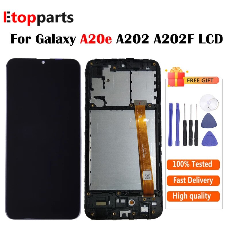 Pełny wyświetlacz LCD robić Samsung galaktyka A20e ekran dotykowy Digitizer montaż robić SAMSUNG A20e A202 A202F ekran LCD