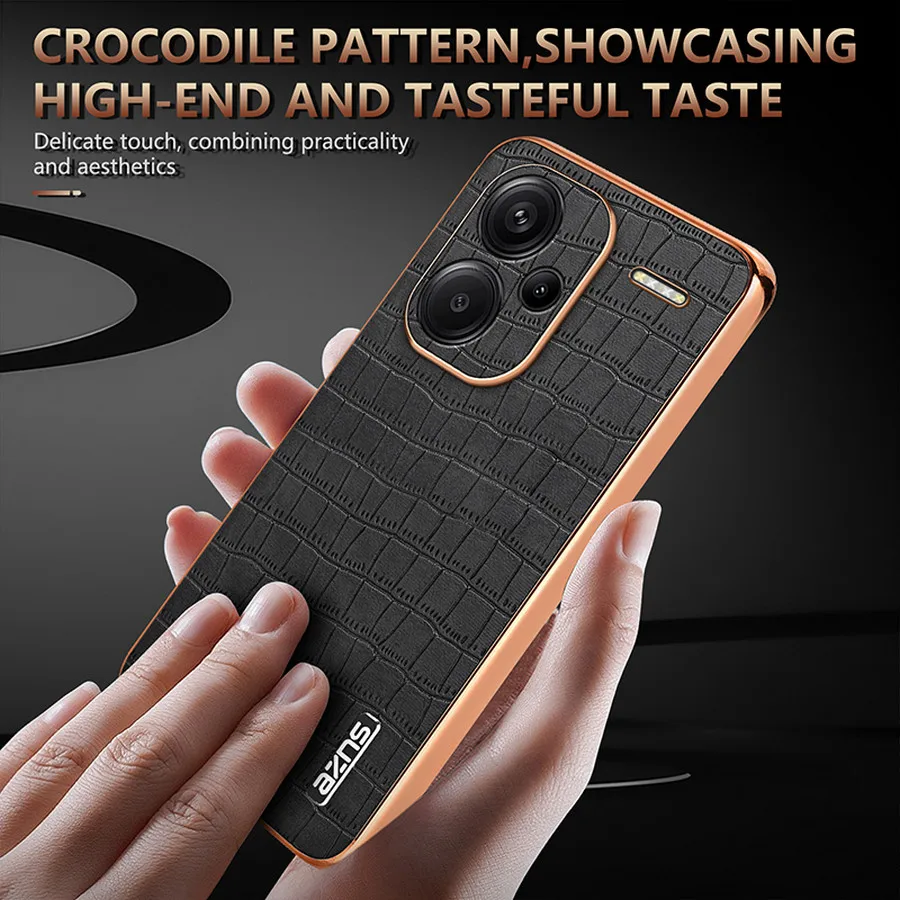 Luxury Case For Xiaomi Redmi Note 13 Pro 5G 4G Armor Leather Back Panel Cover For Redmi Note 13 Pro Plus 12 Turbo Funda Etui