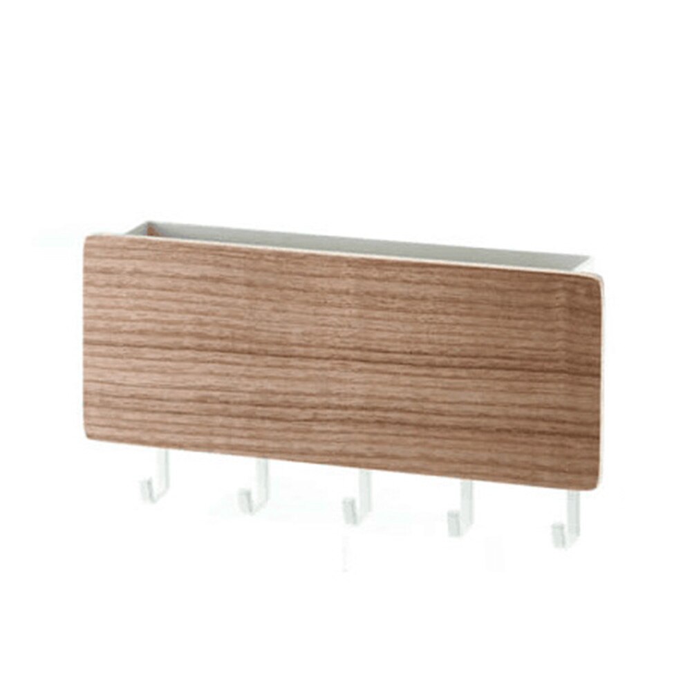 Colgador de llaves decorativo Simple y pequeño para pared, para ahorro de espacio, fácil instalación, soporte para estante de almacenamiento trasero de puerta de madera Vintage para hogar: Blanco