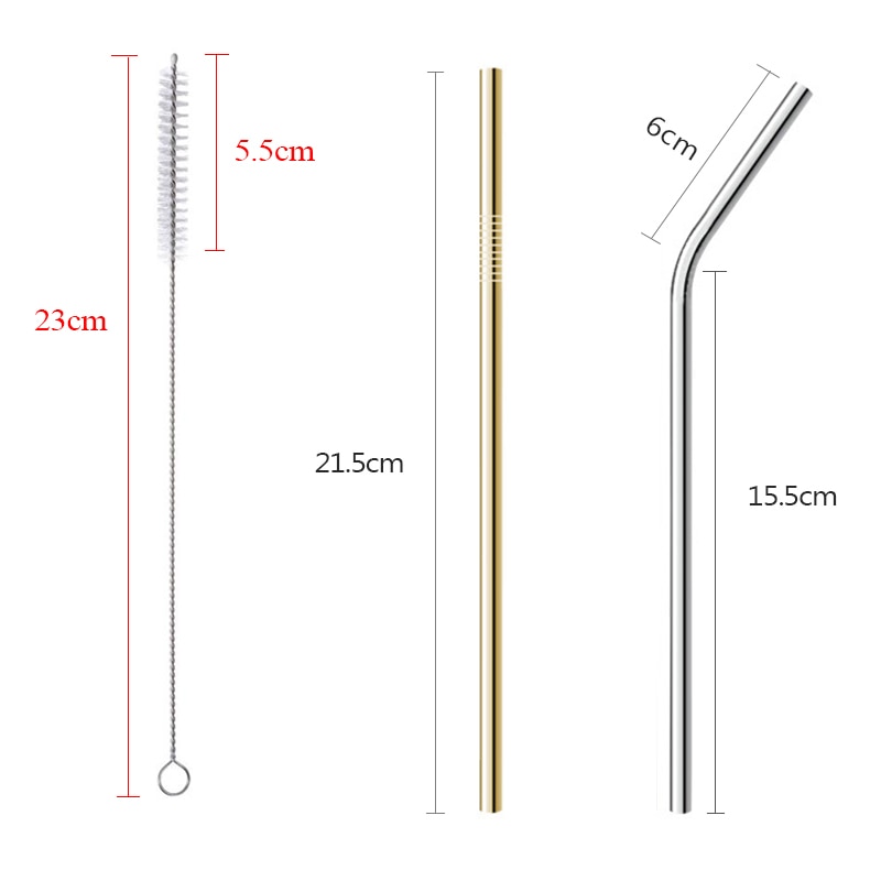 Reusable Drinking Straw Stainless Steel Straw for Bubble Tea Eco Friendly Drinking Straws for Drink Water Cappuccino Coffee