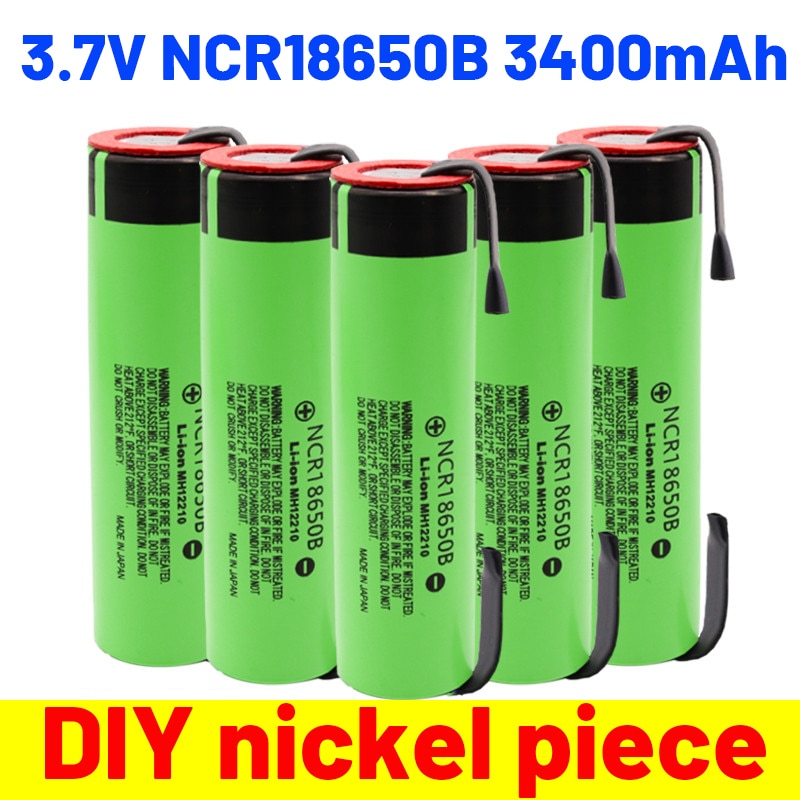 original NCR18650B 3.7V 3400mAh 18650 rechargeable lithium battery for battery + DIY nickel