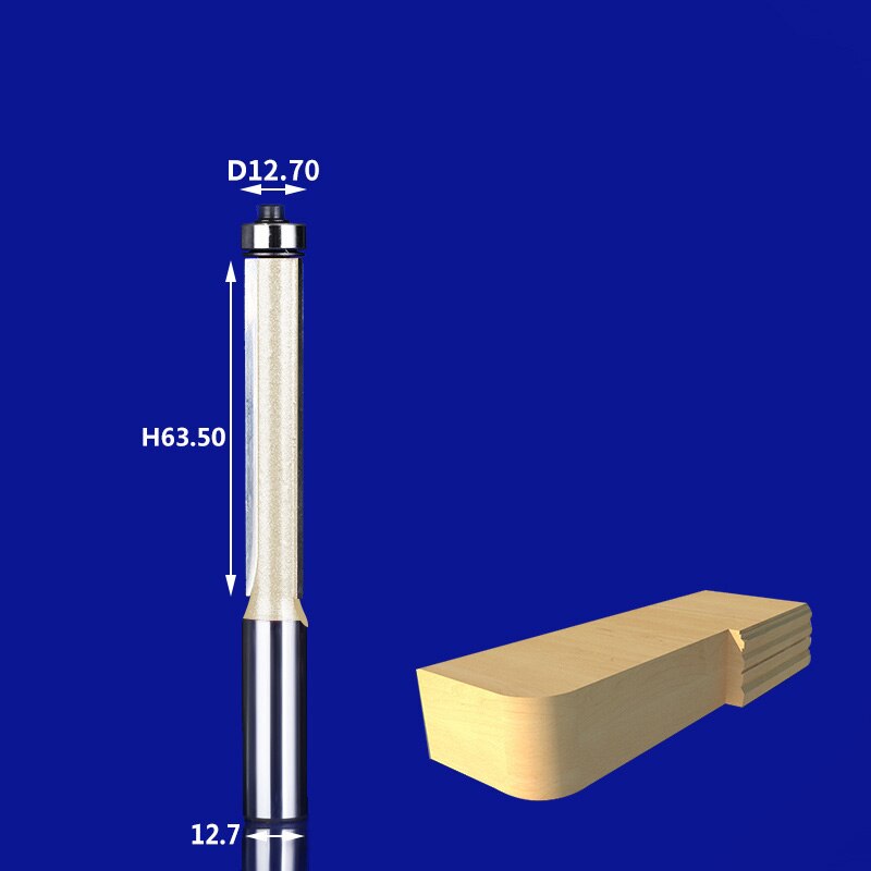 1 PCS, CNC houtbewerking router bit, Trimmen frees, hout, MDF, 2 fluiten rechte frees, trimmer graveren bit, multiplex: 12.7x12.7x63.5